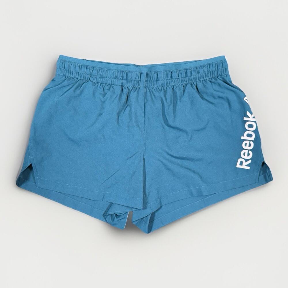 Reebok Womens Running Shorts XS Teal Athletic Gym Lined Drawstring Active